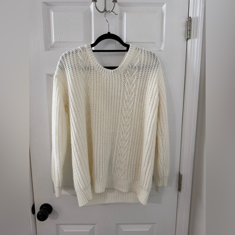 ToCream Cable Knit Sweater w/ Back Bow | Size L | Cozy Pullover